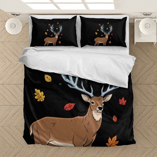 Autumn Mystic Deer Illustration Bedding Sets