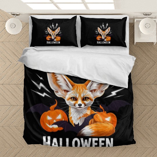 Whimsical Halloween Fox with Bat Wings Bedding Sets