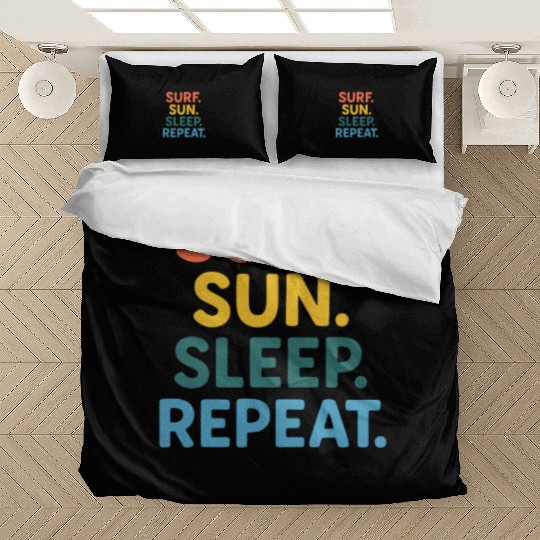 Surf Sun Sleep Repeat Motivational Quote Bedding Sets