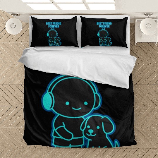 Best Friend Forever Neon Illustration Bedding Sets