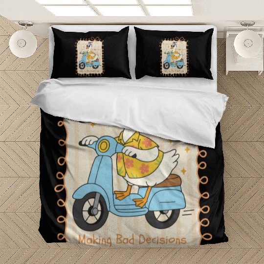 Silly Goose Riding Scooter Design Bedding Sets
