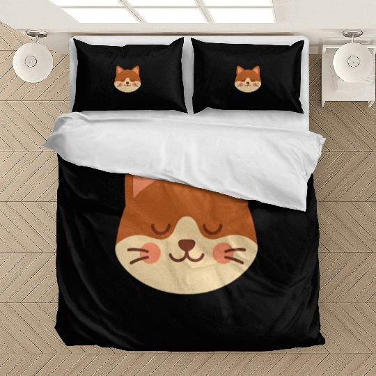 Minimal Cat Face – Cute Kitty Bedding Sets