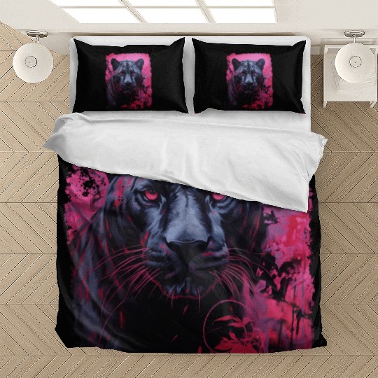 Pink Pop Art Black Panther  Bedding Sets