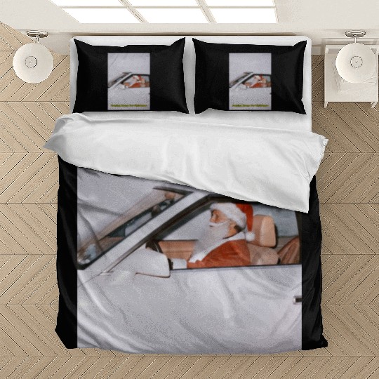Santa's Joyful Ride Card Design Bedding Sets