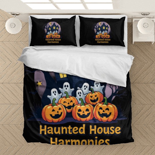 Haunted House Harmonies Halloween Design Bedding Sets