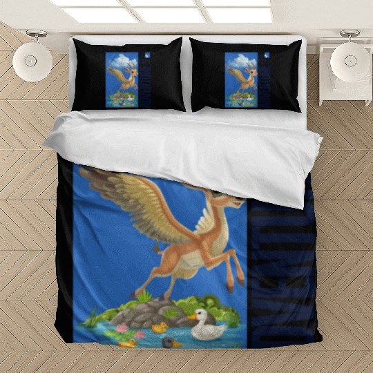 Flying Mythical Waterfowl with Adventure Theme Bedding Sets