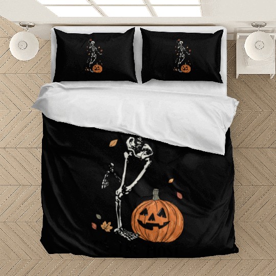 Halloween Skeleton Pumpkin Fall Autumn Spooky Gift Bedding Sets