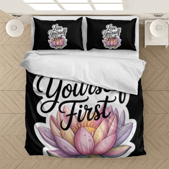 Inspirational Lotus Floral Affirmation Bedding Sets