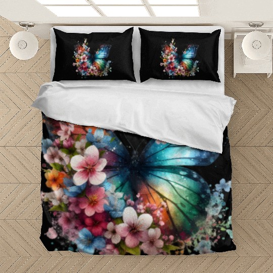Colorful Butterfly Blossom Fusion Bedding Sets