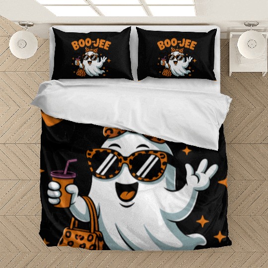 Boo-Jee Ghost Cute Leopard Print Halloween Boojee Bedding Sets