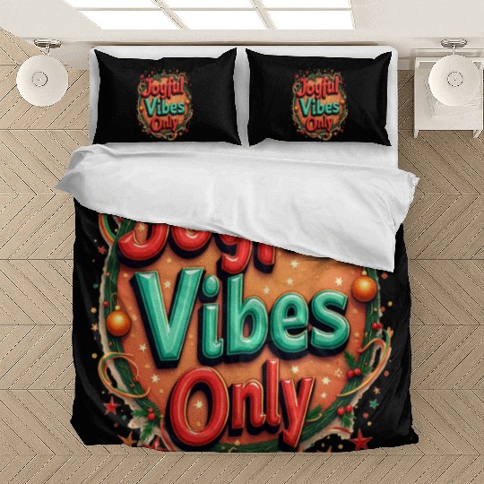 Festive Holiday Joyful Vibes Design Bedding Sets