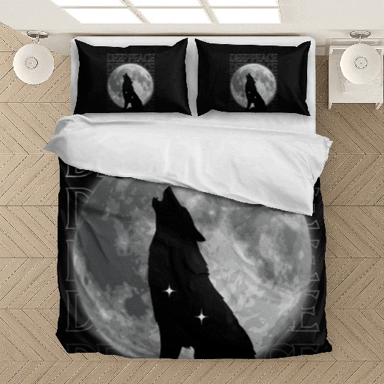 Wolf Howling at Full Moon Design Bedding Sets