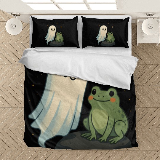 Whimsical Ghost and Frog Friendship Bedding Sets