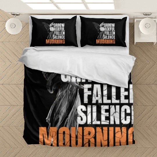 Angel with Wings and Mourning Words Bedding Sets