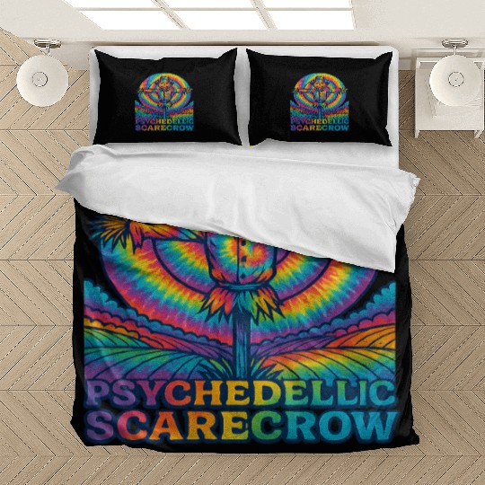 Psychedelic Scarecrow Trippy EDM Rave Festival Bedding Sets