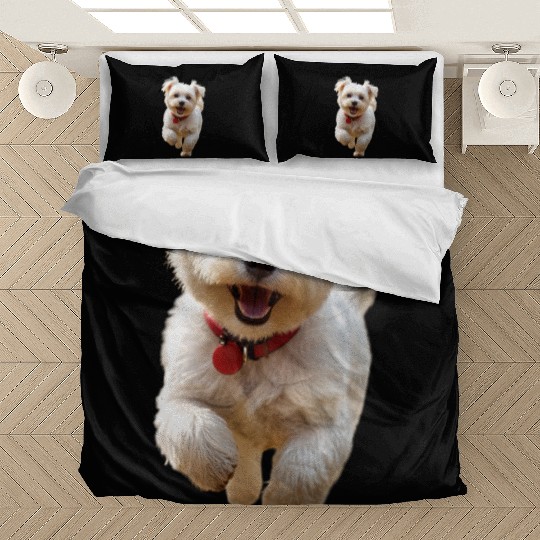 Joyful Puppy Run Illustration Bedding Sets