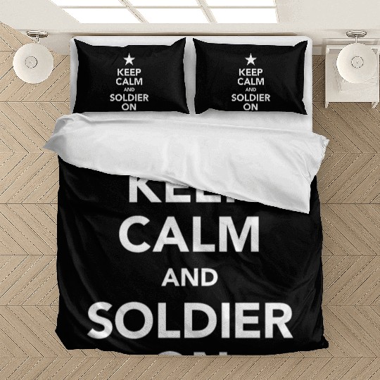 keep calm and soldier on - us star Bedding Sets