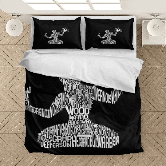 Detroit Spirit Roads Avenues Design Bedding Sets