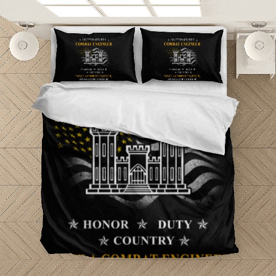 combat engineer, us army combat engineer, army com Bedding Sets