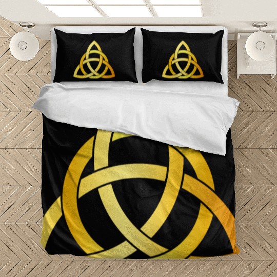 Original Triquetra circle celtic knot gold Bedding Sets