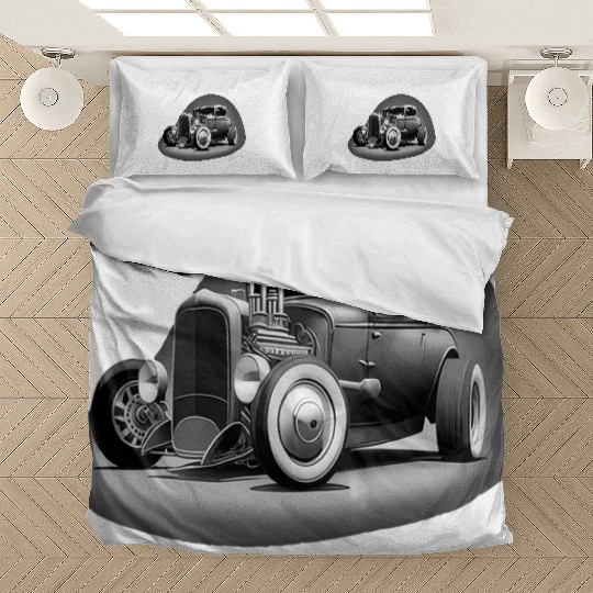 Street Rod Aesthetic Style Vintage Car Hot Rod Bedding Sets