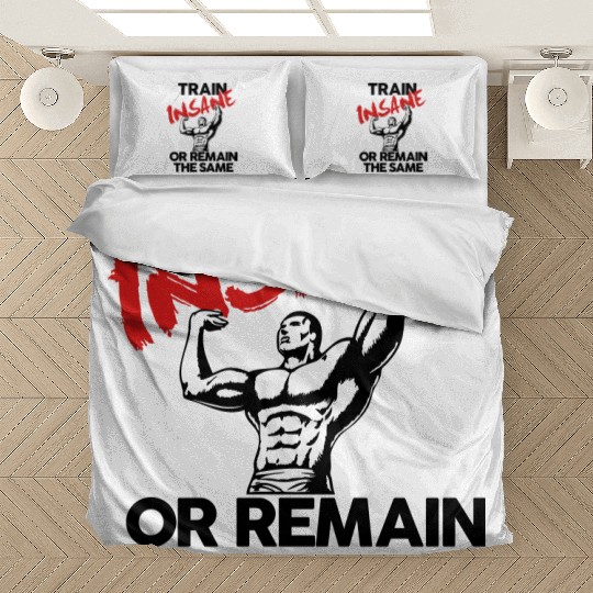 Train Insane Gym Motivation Bedding Sets