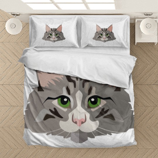 grey cat Bedding Sets