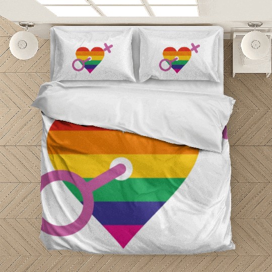 Rainbow heart female Bedding Sets