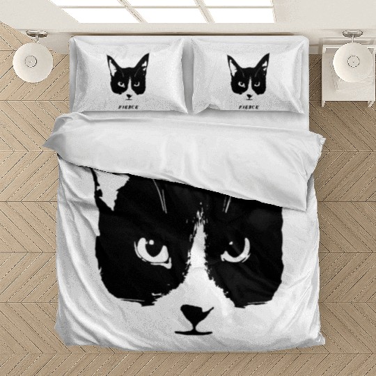 Fierce Cat Face Bedding Sets