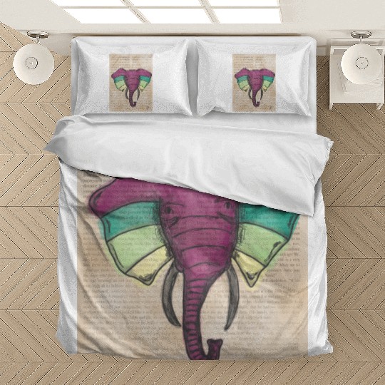 Elephant Water Color Face Bedding Sets