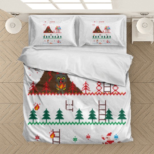 Santa vs Krampus: Merry 8-bit Christmas Bedding Sets