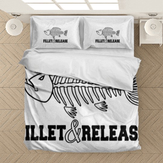 Fillet And Release Fish Bones Fish Fisherman Bedding Sets