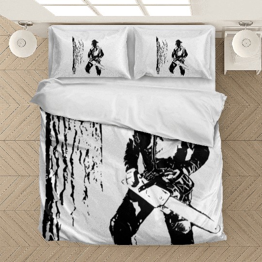 Forestry worker with oak tree Bedding Sets