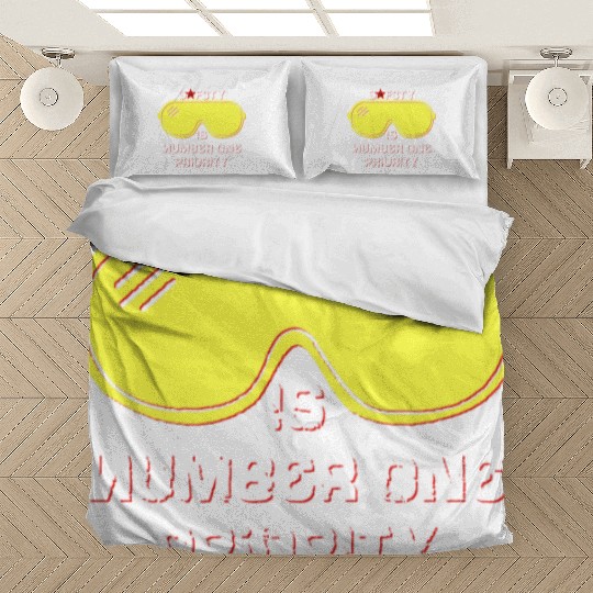 Safety Is Number One Priority - Crazy Russian Hacker Safetyglasses Bedding Sets