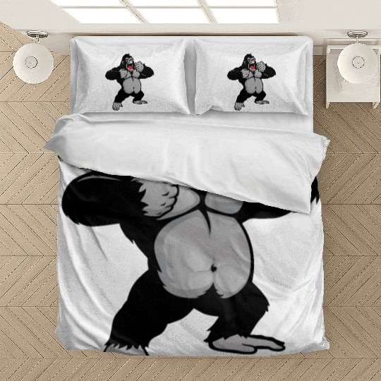 Gorilla Standing, Gorilla Face, Monkey, Ape, Bedding Sets