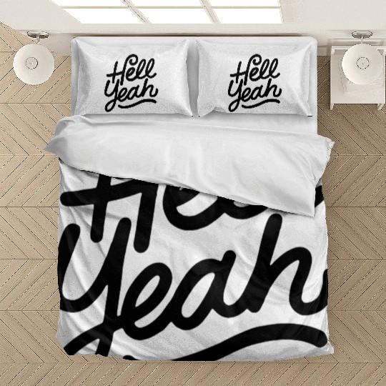 Text: Hell Yeah (black) Bedding Sets