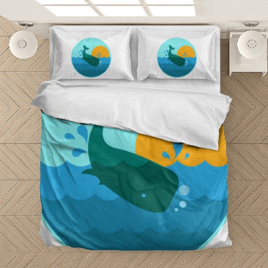 Whale Jump Sunrise Ocean Window - Gift Idea Bedding Sets
