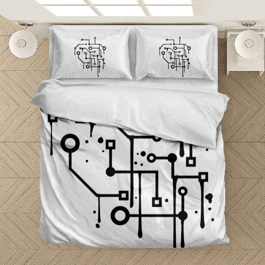 square frame shield circuit wire data microchip ci Bedding Sets