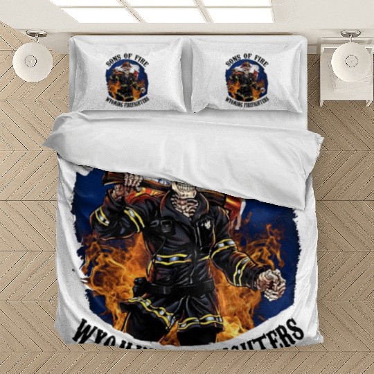 sons of fire wyoming firefighter Bedding Sets