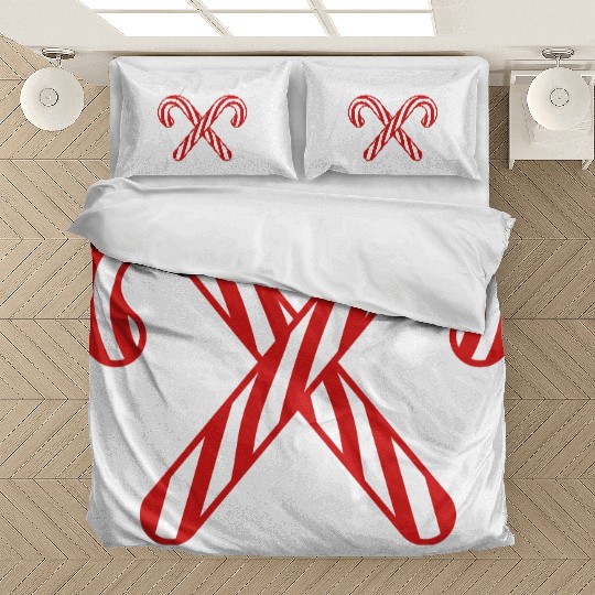 cross 2 candy cane x delicious candy sugar sweet h Bedding Sets