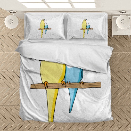 budgie bird budgerigar parakeet family singing Bedding Sets