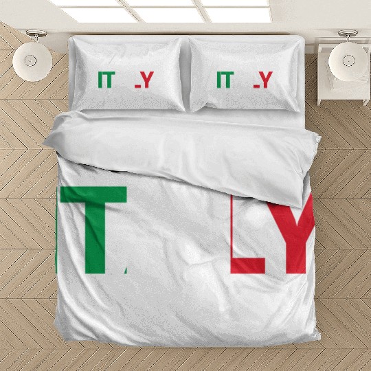 ITALY with the italian flag in the background Bedding Sets