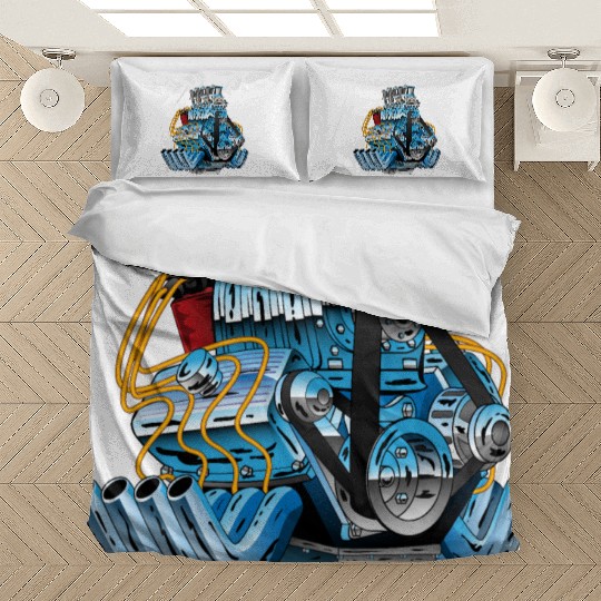 Hot Rod Race Car Dragster Engine Cartoon Bedding Sets