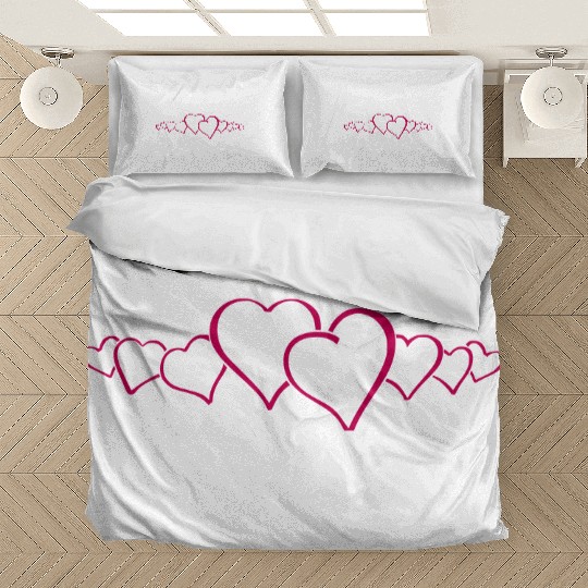Hearts Family Vector (changeable color) Bedding Sets