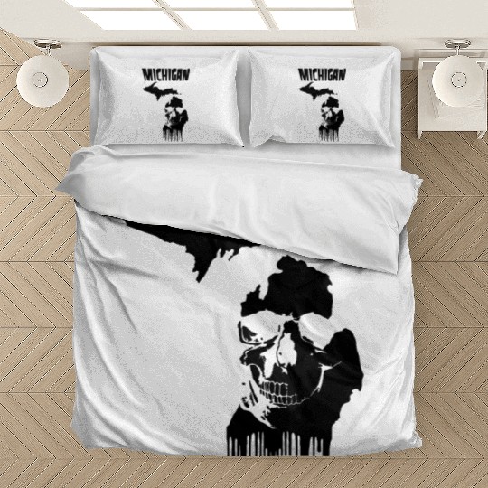 Michigan Punk Rock Skull Bedding Sets