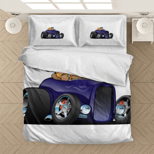 Highboy hot rod deep purple roadster Bedding Sets
