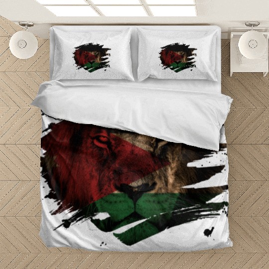 Jordan Lion Flag Paint Splatter Bedding Sets