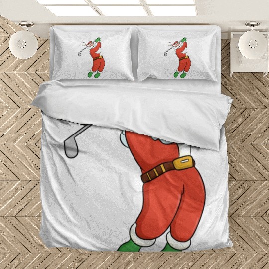 Santa Claus Golfing Christmas Design Bedding Sets