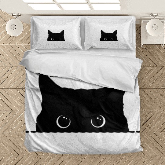 Black Cat Peeking Bedding Sets