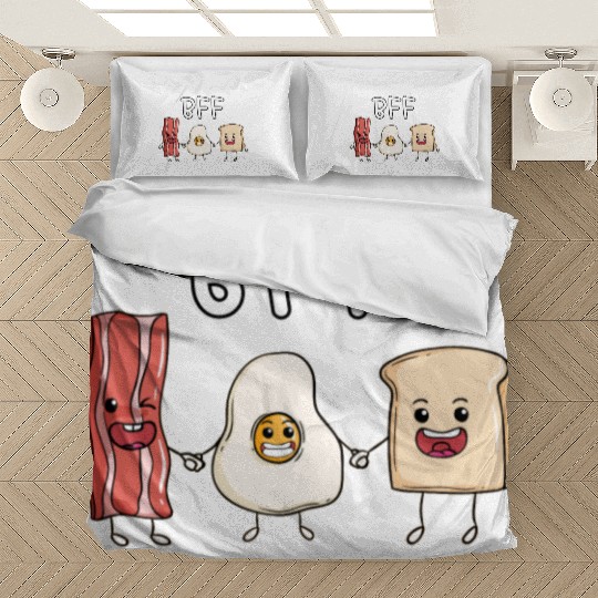 Fried egg bacon and toast best friends forever Bedding Sets